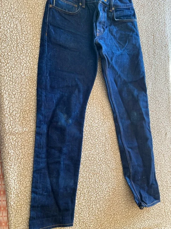 Brave Star Slim Straight Men's Dark Blue Denim Jeans - Picture 2 of 16